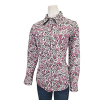 Women's CH White "Floral Pattern" Long Sleeve Western Shirt