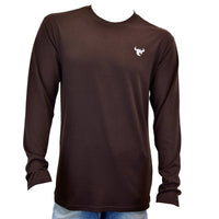 Men's Logo-CH Premium  Brown L/S Tee from Cowboy Hardware