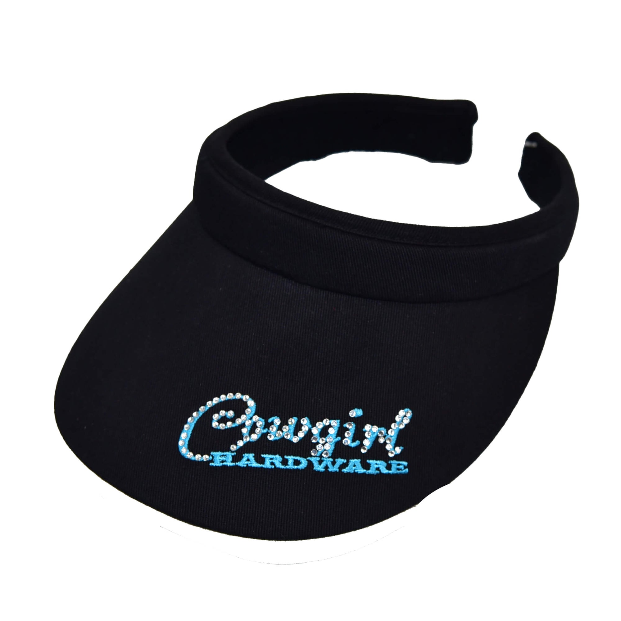 Women's Cowgirl Black Logo Visor w/ Crystals from Cowgirl Hardware