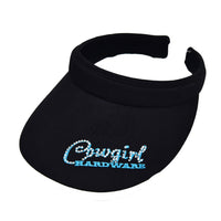 Women's Cowgirl Black Logo Visor w/ Crystals from Cowgirl Hardware