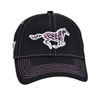 Infant and Toddler Girl's Cowgirl Hardware Leopard Horse Velcro Cap