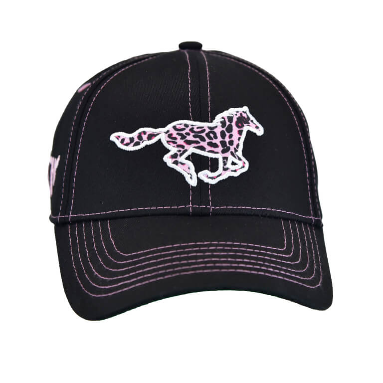 Infant and Toddler Girl's Cowgirl Hardware Leopard Horse Velcro Cap